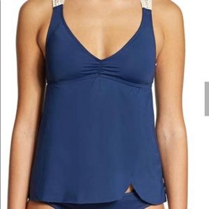 Lucky Brand Crochet Detail Tankini